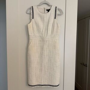 J. Crew Textured Cream Sleeveless Dress